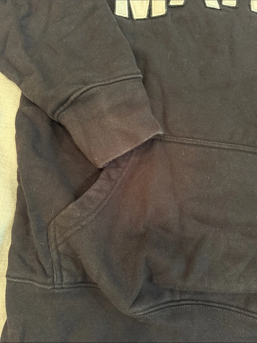Market Men's Black Hoodie with CONTRAST 'MARKET' Applique
